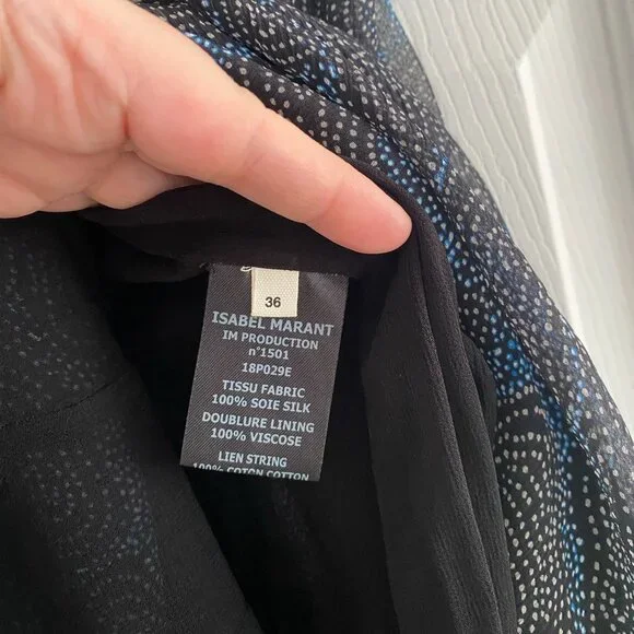 Isabel Marant Étoile "Estelle" Printed Silk Dress, size 36. Fits like a 2/4 - Picture 10 of 16